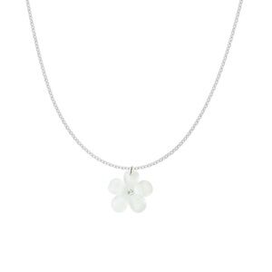 Resin Flower Pendant On A 16 Or 18 Inch Hypoallergenic Stainless Steel Chain